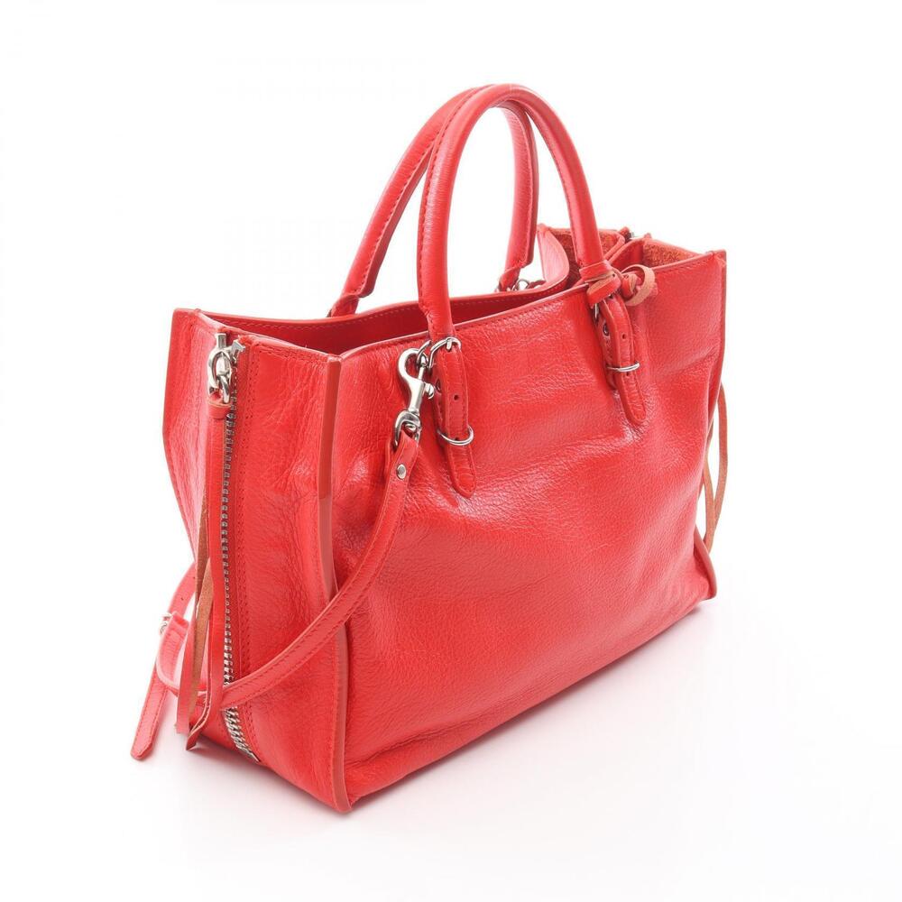 Balenciaga PAPIER Leather Handbag Red AROUND ZIP Paper